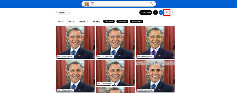 Search filters allow you to narrow the face-search and find photos you are looking for
